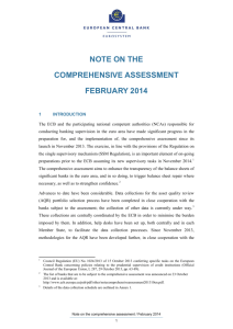 Note on the Comprehensive Assessment, February 2014