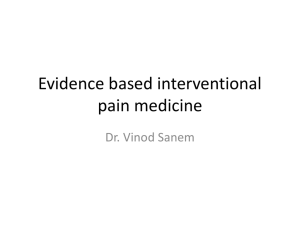 Evidence based interventional pain medicine