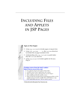IN JSP PAGES - Core Servlets and JavaServer Pages