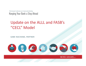 Update on the ALLL and FASB's “CECL” Model
