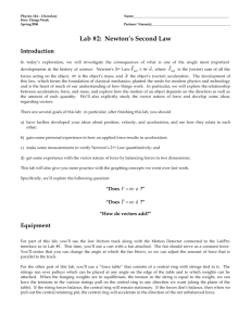 Lab #2: Newton's Second Law