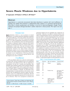 Severe Muscle Weakness due to Hyperkalemia
