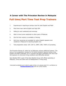 A CAREER WITH THE PRINCETON REVIEW in MALAYSIA