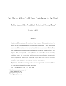 Fair Market Value Could Have Contributed to the Crash