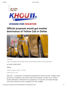 Official proposal would gut market dominance of Yellow Cab in Dallas