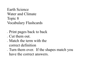 Earth Science Water and Climate Topic 8 Vocabulary Flashcards