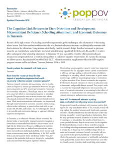 The Cognitive Link Between in Utero Nutrition