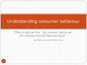 Understanding consumer behaviour