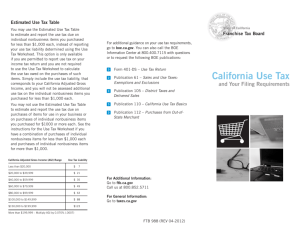 FTB 988 - California Use Tax and Your Filing Requirements
