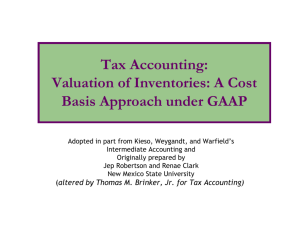 Tax Accounting: Valuation of Inventories: A Cost Basis Approach