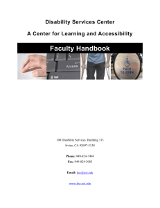 UCI Disability Services Center Faculty Handbook
