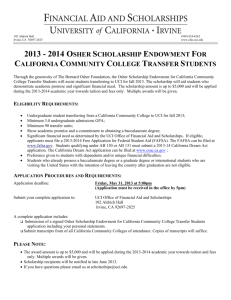 2013 - 2014 osher scholarship endowment for california community
