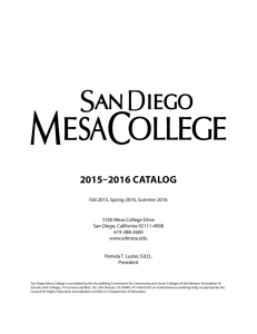 2015–2016 catalog - San Diego Mesa College
