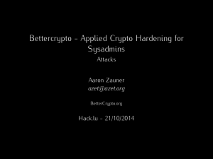 Bettercrypto - Applied Crypto Hardening for Sysadmins