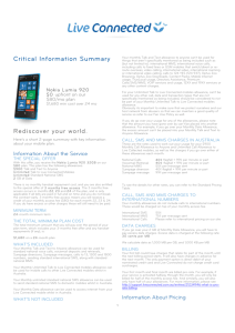 Critical Information Summary - Nokia Lumia 920