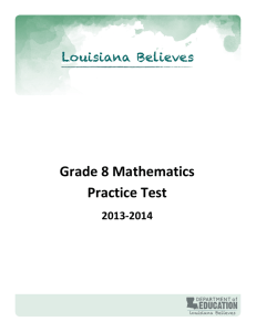 Grade 8 Mathematics Practice Test