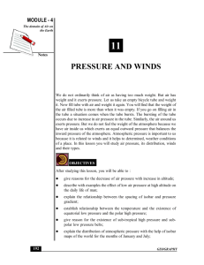 Lesson 11. Atmospheric pressure and winds
