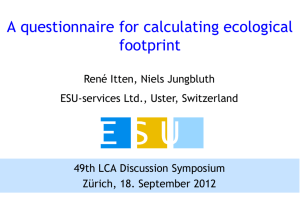 A questionnaire for calculating ecological footprint - ESU