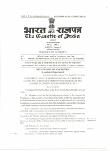Readjustment of Representation of Scheduled Castes and
