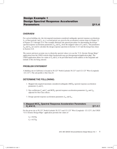 Design Example 1 Design Spectral Response Acceleration