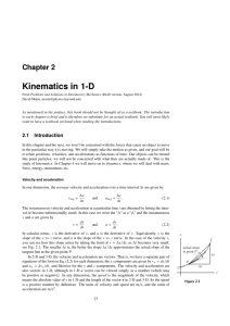 Kinematics in 1-D