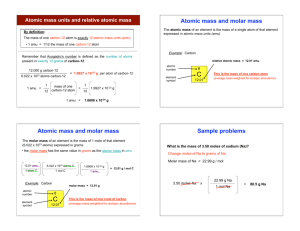 Atomic mass units and relative atomic mass