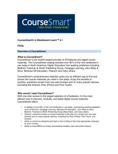 CourseSmart® in Blackboard Learn™ 9.1 FAQs Overview