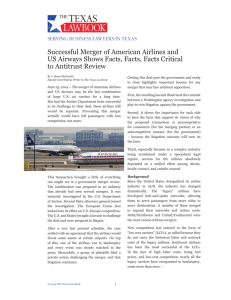 Successful Merger of American Airlines and US Airways