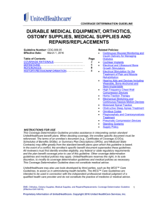 DME, Orthotics, Ostomy Supplies, Medical Supplies, and Repairs