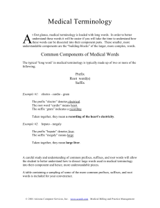 Medical Terminology - Arizona Computer Services, Inc.