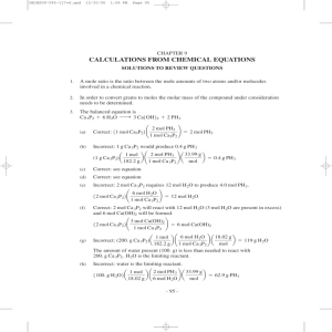 calculations from chemical equations