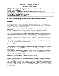 ATI Policy for Testing, Remediation, and Program Evaluation