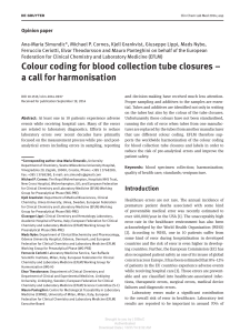 Colour coding for blood collection tube closures – a call for