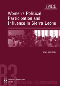 Women's political participation and influence in Sierra Leone