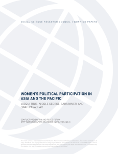 WOMEN'S POLITICAL PARTICIPATION IN ASIA AND THE PACIFIC