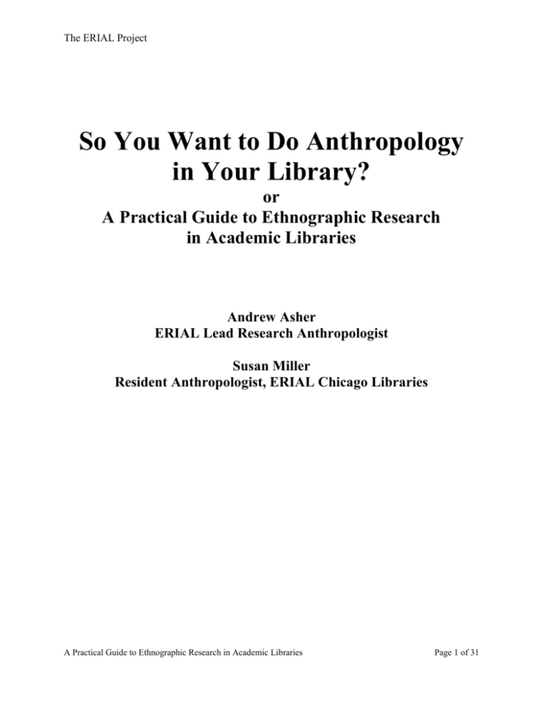 ethnographic research proposal example