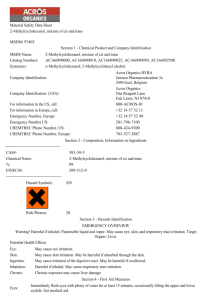 Material Safety Data Sheet 2-Methylcyclohexanol, mixture of cis and