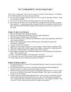 Unit 2 study guide for the sociology of sport Unit 2 study guide for the