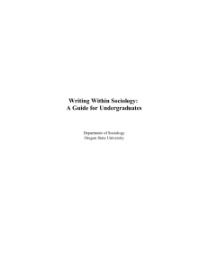Writing Within Sociology: A Guide for Undergraduates