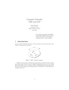 Computer Networks UDP and TCP