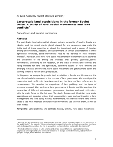 Large-scale land acquisitions in the former Soviet Union. A study of