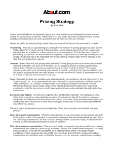 Pricing Strategy