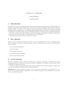 Lecture 11: Extrema