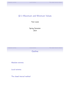 §3.1–Maximum and Minimum Values