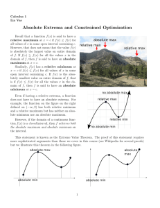 Absolute Extrema and Constrained Optimization
