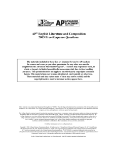 2003 AP English Literature Free-Response Questions
