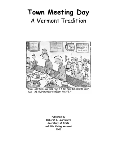 Town Meeting Day - Vermont Secretary of State