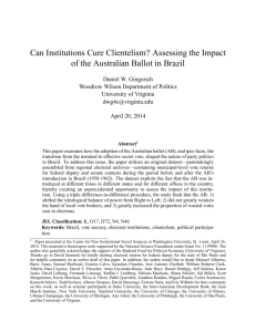 Can Institutions Cure Clientelism?