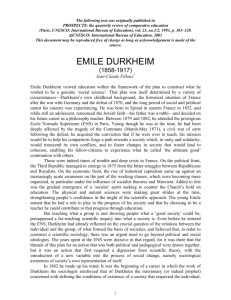 Emile Durkeim - International Bureau of Education
