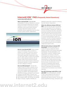 Internet2 ION™ FAQ (Frequently Asked Questions)